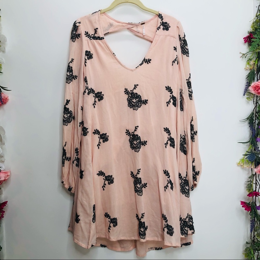 Free People pink Emma swing mini dress